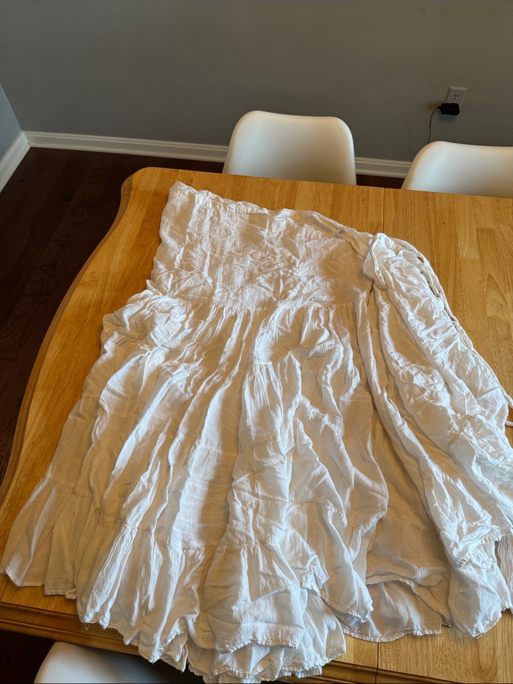 White Tiered Maxi Skirt